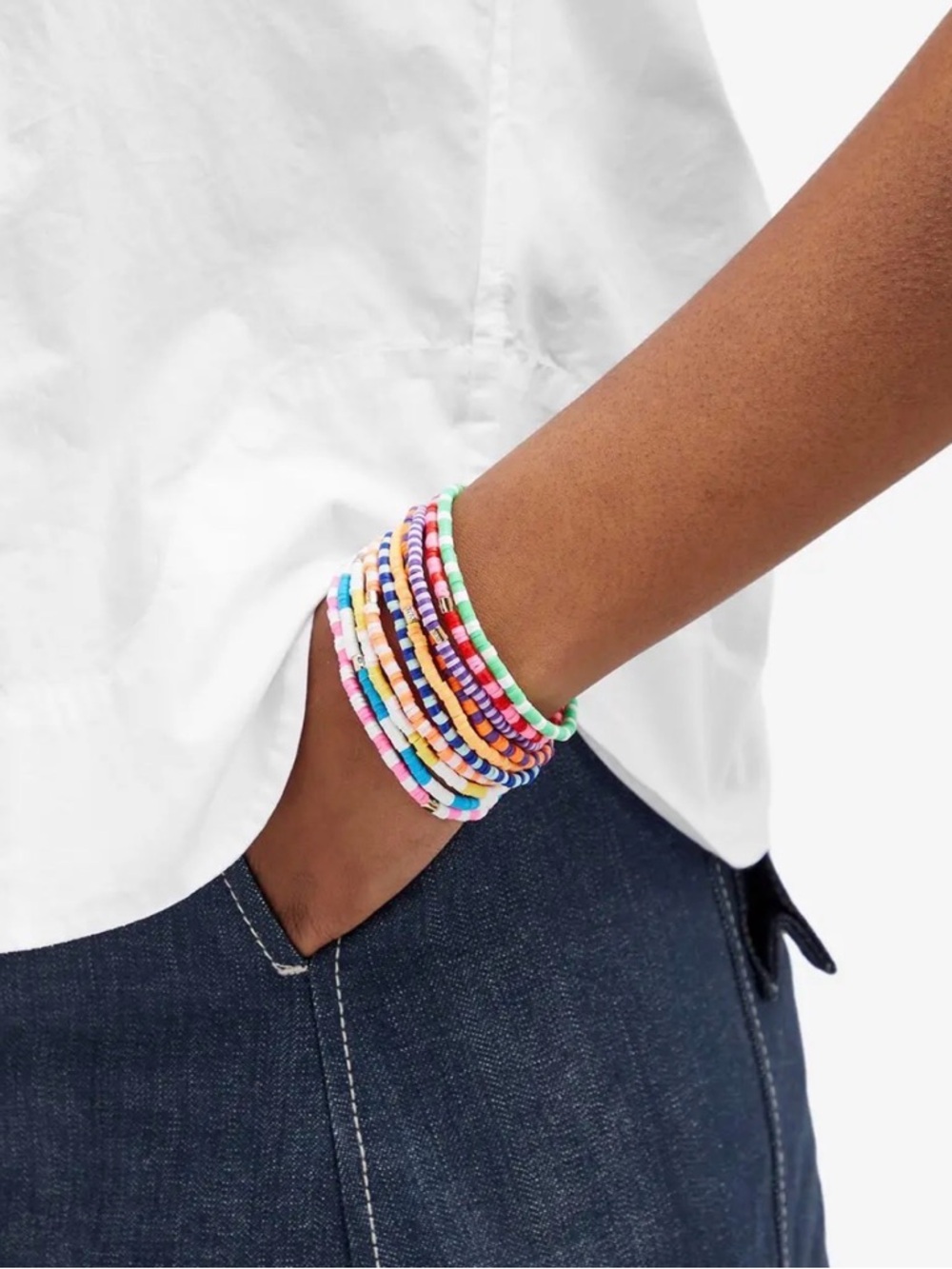 Roxanne Assoulin Authentic Technicolor Stretch Bracelets Set Of 10 NEW